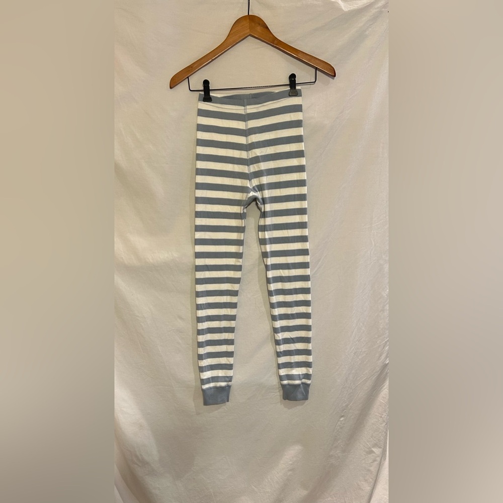 Hanna Andersson Unisex Size 10 140cm Frosty Gray White Long Johns Pajama Pants